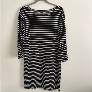 Ann Taylor Factory Black and White Striped Dress Women’s XL